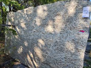 lot 7038 image: Lot of 1 Slab Of Giallo Ornamental Granite, Leather&nbsp