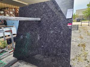 lot 9341 image: Lot of 6 Slabs of Antique Black (Black Multicolor) Granite, Polished