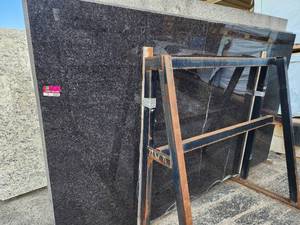 lot 9346 image: Lot of 9 Slabs Of Black San Gabrial Granite, Polished