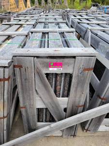 lot 9368 image: Crate of Tan Brown Polished Granite Pre Fab Countertops, 12