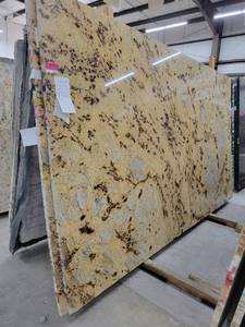 lot 3258 image: Lot of 2 Labareda Gold Granite Slabs, Polished