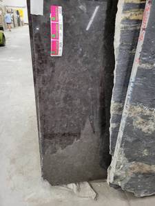lot 3224 image: Lot of 2 Slabs of Labrador Antique Black Multi Color Granite Slabs, Polished