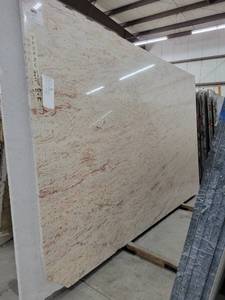 lot 3235 image: Lot of 3 Ivory Brown Granite Slabs, Polished