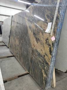 lot 3164 image: Lot of 3 Slabs of Megma Gold Granite, Polished
