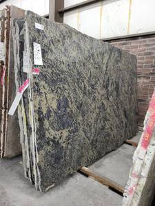 lot 3173 image: Lot of 3 Slabs of Blue River Banacuda Granite, Polished