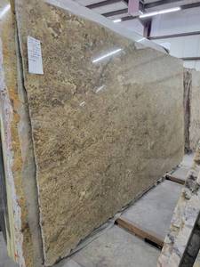 lot 3183 image: Lot of 2 Slabs of Typhoon Green Granite Slabs, Polished