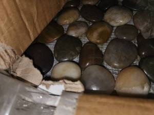 lot 5671 image: Crate of 12x12 Multi Color Pebble Tile