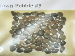 lot 5695 image: Crate of 12x12 Brown Pebble Mosaic Tile