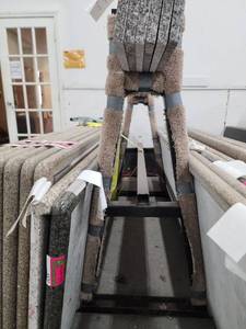 lot 18031 image: Lot of 2 Iron A Frame Racks Wrapped in Carpet For Countertops and Backslash