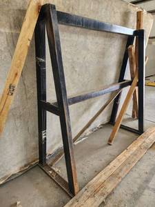 lot 18033 image: Lot of 10 Indoor Iron A Frame Racks For Granite