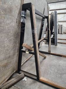 lot 18040 image: Lot of 5 Indoor Iron A Frame Racks For Granite