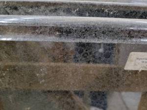 lot 5585 image: Crate of Imperial Black Granite Bathroom Vanity Tops W a Sink Hole