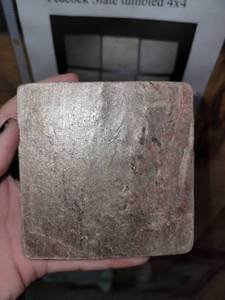 lot 5677 image: Crate of Copper Slates 4 X 4 and Peacock Slates 4 x 4