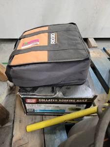 lot 5806 image: Ridgid R175RNE Coil Roofing Nailer W Wire Weld Coil Roofing Nails