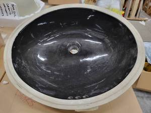 lot 5809 image: Lenova Black Ceramic Sink