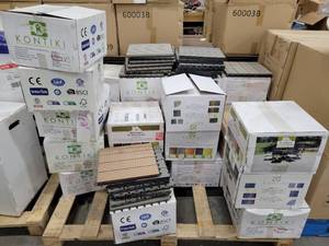 lot 5817 image: Pallet of Centruy Outdoor Living Kontiki Interlockable Deck Tiles, Gray Concrete