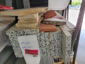lot 5892 image: Assorted Lot of Polished Granite Back Splashes- Salt & Pepper, Black Imperial
