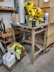 lot 5901 image: NCR 32in Metal Work Table W Contents