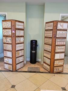 lot 22019 image: Lot of 2 Wooden Agora Displays, 4-Sided