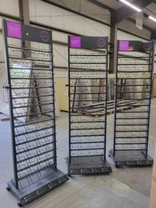 lot 22086 image: Lot of 3 HanStone Quartz Black Display Racks, Mobile