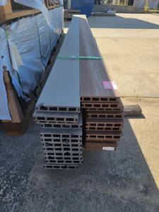 lot 7243 image: Assortment of Composite Decking Boards, Brown Walnut and Gray