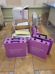 lot 22103 image: HanStone Quartz Samples and Assorted Office Supplies&nbsp