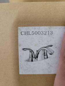 lot 5862 image: Box of Century Home Living Chrome Two Handle Bathroom Sink Faucets