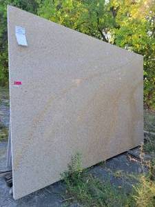 lot 7054 image: Lot of 2 Polished Golden Granite Slabs