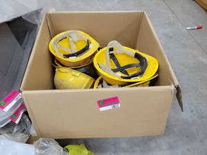lot 5877 image: Box of Yellow M INC. and Western Safety Helmets, 7