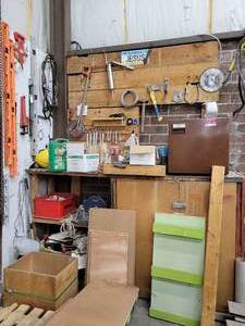 lot 5882 image: Assortment of Hand Tools and Power Tools - GMC 7 12IN Compound Miter Saw, Hand Wrenches, Levelers, and More