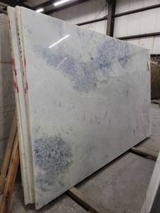 lot 2866 image: Lot of 2 White Crystal Polished Granite Slabs