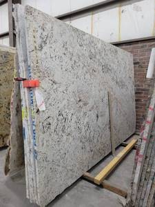 lot 2868 image: Lot of 2 White Galaxy Polished Granite Slabs