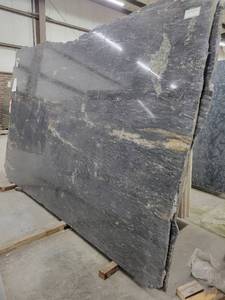 lot 2872 image: Lot of 2 Titanium Polished Granite Slabs