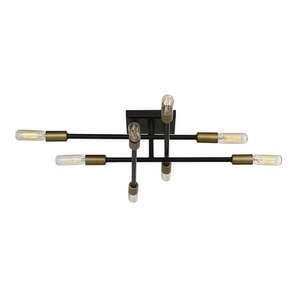 lot 1102 image: Savoy House Lyrique 8 Light Semi Flush (20in W x 5in H)