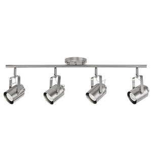 lot 1103 image: Globe Electric Westmore 4-Light Brushed Nickel Track Lighting Bulbs Included&nbsp