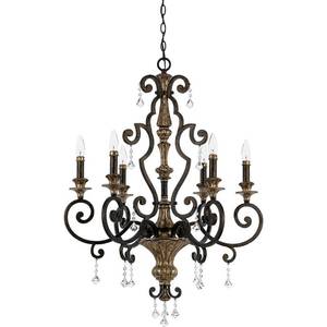 lot 3114 image: Quoizel MQ5006HL Marquette Chandelier in Bronze