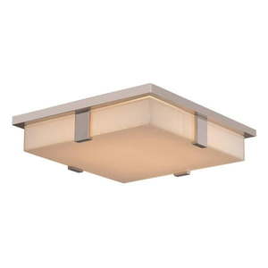lot 3134 image: Trans Globe 12 in 18W 1 LED Flush Mount, Polished Chrome Finish with White Opal Glass