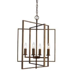 lot 5105 image: Trans Globe Lighting El Capitan 4 Light 20 Wide Taper Candle Chandelier - Gold