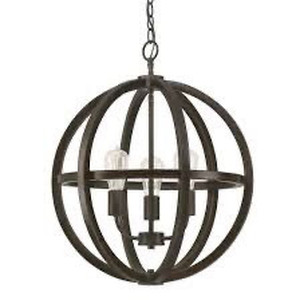 lot 5118 image: 3 Light Orb Pendant Brushed Espresso Finish