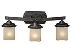 lot 5146 image: Vaxcel Halifax 3 Light Bronze Rustic Bathroom Vanity Fixture