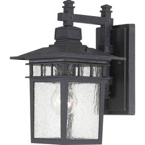 lot 7111 image: Cove Neck - 1 Light 12 Inch Outdoor Lantern With Clear Seed Glass