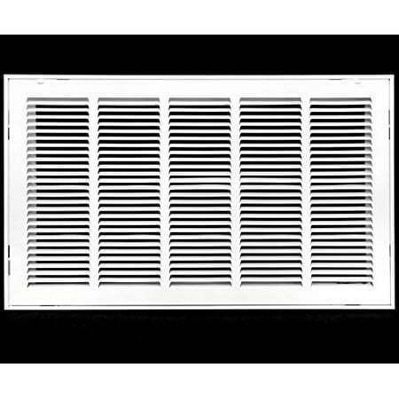 lot 32130 image: 25 X 14 Steel Return Air Filter Grille for 1 Filter - Removable FaceDoor - HVAC Duct Cover - Flat Stamped Face -White Outer Dimensions 26.75w X 15.75h