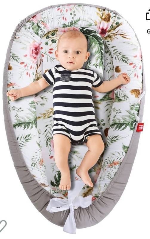lot 21683 image: Go2bedroom Baby Lounger Cover, Nest Pillow Cover for 0-24 Months, Breathable and Soft Infant Portable Organic, Gift Newborn.. (8Flowers) (Retail $40.99)