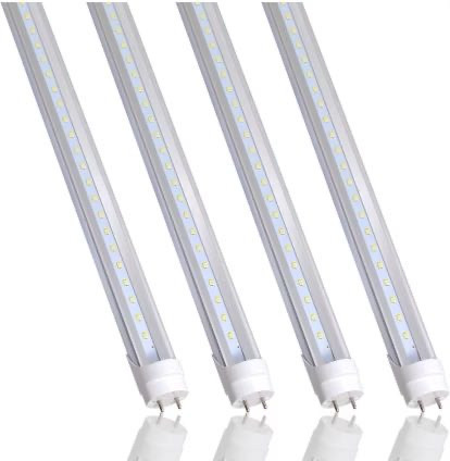 lot 21228 image: T8 T10 T12 4FT LED Light Bulb,32W 4FT LED Shop Light 4160 Lumens,6000K Daylight White,LED Fluorescent Tube Replacement,Clear Cover, Medium Bi-Pin G13 Base for Garage Warehouse Light��4-Pack) (Retail $45)