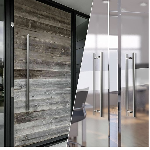 lot 23142 image: Togu TG-6012 1200mm 48 inches Solid Standoffs Heavy-Duty Commercial Grade-304 Stainless Steel Push Pull Door HandleBarn Door Pull HandleGlass Pulls, Full Brushed Stainless Steel Finish (Retail $119.69)