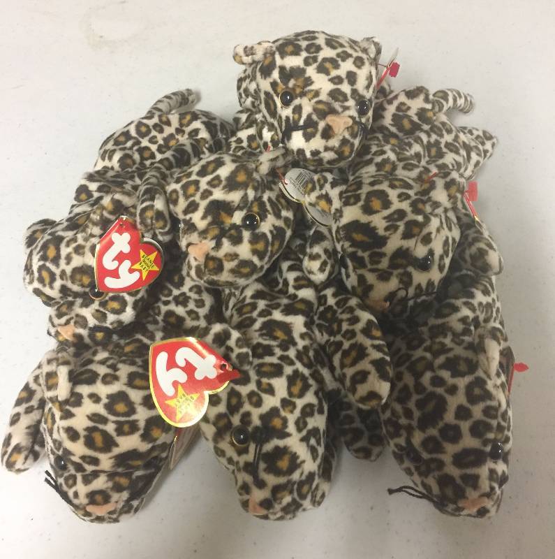 lot 1103 image: SEVEN Ty Original Beanie Babies Freckles The Leopard x7