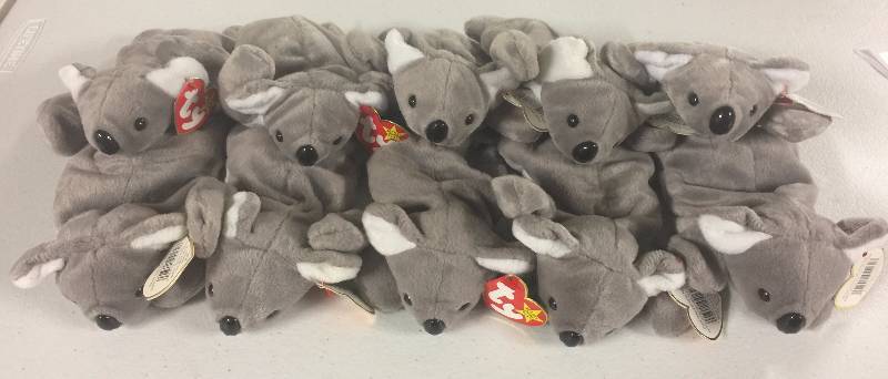 lot 1115 image: TEN Original Ty Beanie Babies Mel the Koala x10