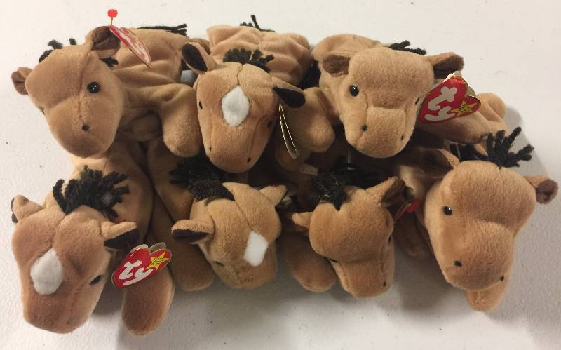 lot 1156 image: SEVEN Original Ty Beanie Babies Derby the Racehorse x7