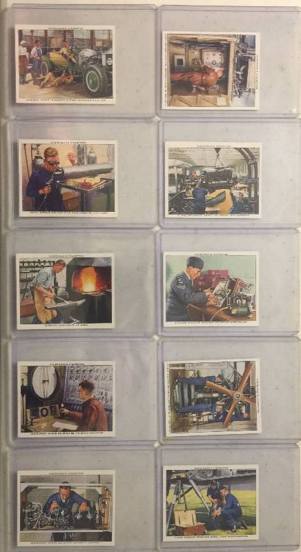 lot 1004 image: Lot of TEN 1937 Churchman Cigarettes The R.A.F. (Royal Air Force) At Work Tobacco Trading Cards (Close Image of Each Cards Condition)