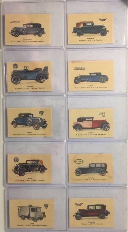 lot 1018 image: TEN Original 1930s Abdulla Cigarettes Tobacco Trading Cards Automobiles Cars (Close Image of Each Cards Condition)